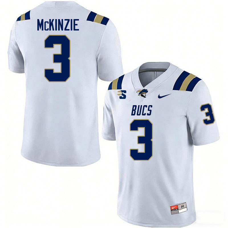 Charleston Southern Buccaneers #3 Malik McKinzie College Football Jerseys,Uniforms-White